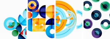 Çemberler ve halkalar geometrik arka planlar. Duvar kağıdı, kartvizit, kapak, poster, afiş, broşür, başlık, web sitesi posterleri