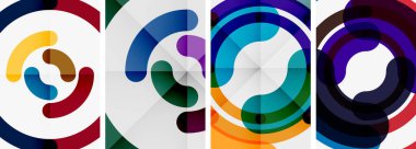 Çizgi tasarım çember posterleri. Duvar kağıdı, bayrak, arkaplan, kart, kitap illüstrasyonu için vektör illüstrasyonu, iniş sayfası