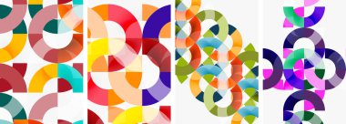 Yuvarlak çizgiler ve posterler. Duvar kağıdı, bayrak, arkaplan, kart, kitap illüstrasyonu için vektör illüstrasyonu, iniş sayfası