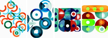 Duvar kâğıdı, kartvizit, kapak, poster, afiş, broşür, başlık, web sitesi için arka planda yuvarlak geometrik elemanlar ve daireler