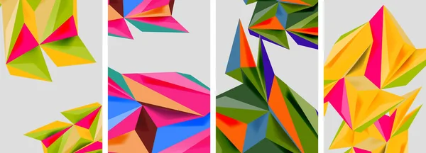 三角形低的多马赛克海报 用于墙纸 书刊插图 登陆页的矢量图解 — 图库矢量图片