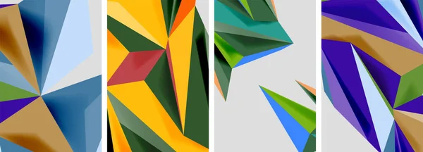 Triângulo Baixo Poli Cartazes Mosaico Ilustração Vetorial Para Papel Parede — Vetor de Stock