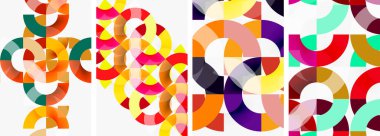 Yuvarlak çizgiler ve posterler. Duvar kağıdı, bayrak, arkaplan, kart, kitap illüstrasyonu için vektör illüstrasyonu, iniş sayfası