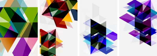 Triángulos Brillantes Coloridos Con Varios Colores Transparencias Ilustración Vectorial Para — Archivo Imágenes Vectoriales