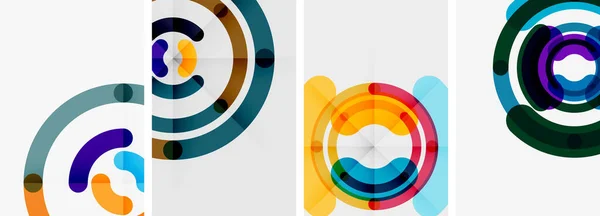 Set Van Kleurrijke Cirkel Achtergronden Vector Illustratie Voor Wallpaper Banner — Stockvector