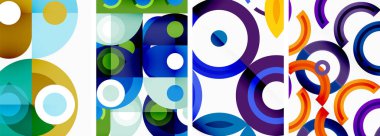 Çemberler ve halkalar geometrik arka planlar. Duvar kağıdı, kartvizit, kapak, poster, afiş, broşür, başlık, web sitesi posterleri