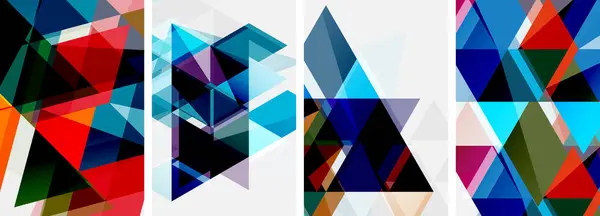 Bunte Helle Dreiecke Verschiedenen Farben Und Transparenzen Vektor Illustration Für — Stockvektor