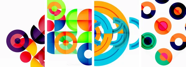 Éléments Géométriques Ronds Cercles Dans Conception Arrière Plan Pour Papier — Image vectorielle