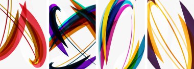 Duvar kağıdı, kartvizit, kapak, poster, afiş, broşür, başlık, web sitesi için renkli dalga çizgileri afişi