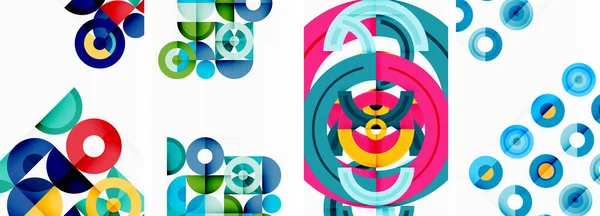 Kreise Und Ringe Geometrische Hintergründe Poster Für Tapete Visitenkarte Cover — Stockvektor