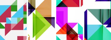 Soyut rastgele üçgen kompozisyon arkaplanları kümesi. Duvar kağıdı, kartvizit, kapak, poster, afiş, broşür, başlık, web sitesi için vektör ilülasyonu