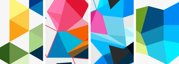 Ensemble Fonds Affiche Triangle Illustration Vectorielle Pour Papier Peint Bannière — Image vectorielle