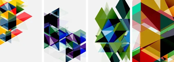 Красочные Яркие Треугольники Различными Цветами Прозрачностями Векторная Иллюстрация Обоев Баннера — стоковый вектор