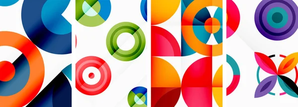 円およびリング幾何学的な背景 カバー ポスター パンフレット ヘッダー ウェブサイトのためのポスター — ストックベクタ