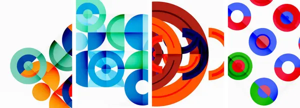 Cercles Anneaux Milieux Géométriques Affiches Pour Papier Peint Carte Visite — Image vectorielle
