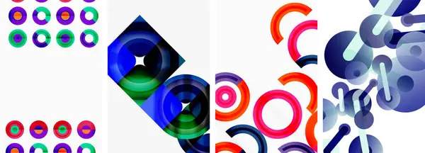 Cirkels Ringen Geometrische Achtergronden Posters Voor Behang Visitekaartje Omslag Affiche — Stockvector