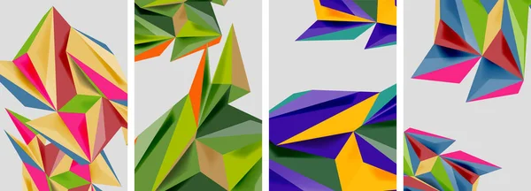 三角形低ポリモザイクポスター バナー カード ブックイラスト ランディングページのためのベクトルイラスト — ストックベクタ