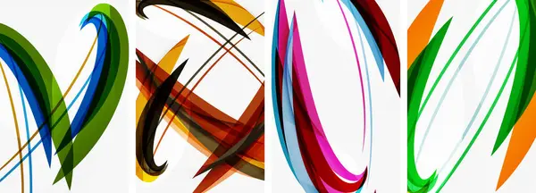 Abstrakt Färgglada Våg Affischer För Tapeter Visitkort Omslag Affisch Banner — Stock vektor