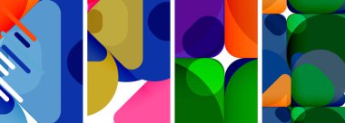 Duvar kağıdı, kartvizit, kapak, poster, afiş, broşür, başlık, web sitesi için renkli parlak geometrik soyut kompozisyonlar