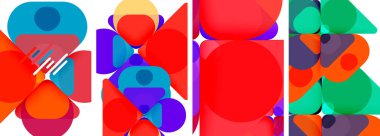 Duvar kağıdı, kartvizit, kapak, poster, afiş, broşür, başlık, web sitesi için renkli parlak geometrik soyut kompozisyonlar