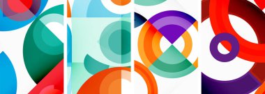 Çemberler ve halkalar geometrik arka planlar. Duvar kağıdı, kartvizit, kapak, poster, afiş, broşür, başlık, web sitesi posterleri