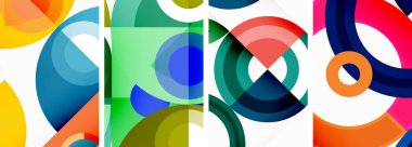 Çemberler ve halkalar geometrik arka planlar. Duvar kağıdı, kartvizit, kapak, poster, afiş, broşür, başlık, web sitesi posterleri