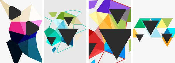 Sada Trojúhelníkových Plakátů Pozadí Vektorová Ilustrace Pro Tapetu Banner Pozadí — Stockový vektor