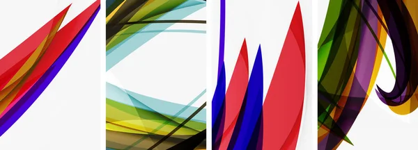 カバー ポスター パンフレット ヘッダー ウェブサイトのための抽象的な多彩な波のポスター — ストックベクタ