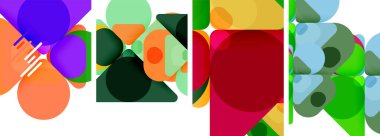 Duvar kağıdı, kartvizit, kapak, poster, afiş, broşür, başlık, web sitesi için renkli parlak geometrik soyut kompozisyonlar