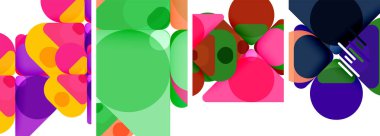 Duvar kağıdı, kartvizit, kapak, poster, afiş, broşür, başlık, web sitesi için renkli parlak geometrik soyut kompozisyonlar