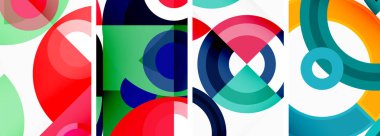 Duvar kâğıdı, kartvizit, kapak, poster, afiş, broşür, başlık, web sitesi için arka planda yuvarlak geometrik elemanlar ve daireler