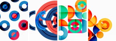 Çemberler ve halkalar geometrik arka planlar. Duvar kağıdı, kartvizit, kapak, poster, afiş, broşür, başlık, web sitesi posterleri