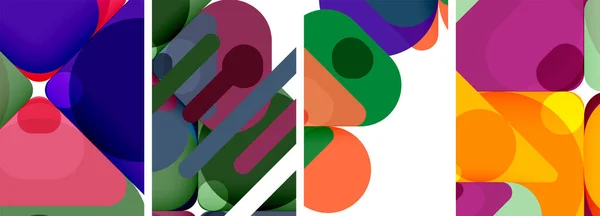 Colorate Composizioni Geometriche Astratte Luminose Carta Parati Biglietto Visita Copertina — Vettoriale Stock