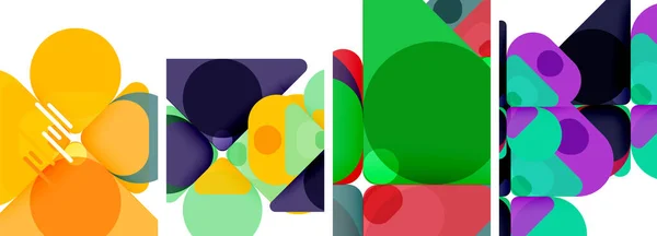 Bunte Helle Geometrische Abstrakte Kompositionen Für Tapete Visitenkarte Cover Poster — Stockvektor