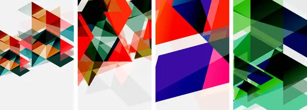 Barevné Světlé Trojúhelníky Různými Barvami Průhledností Vektorová Ilustrace Pro Tapetu — Stockový vektor