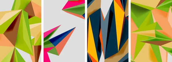 Sada Mozaiky Trojúhelník Vzor Abstraktní Plakáty Vektorová Ilustrace Pro Tapetu — Stockový vektor