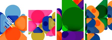 Duvar kağıdı, kartvizit, kapak, poster, afiş, broşür, başlık, web sitesi için renkli parlak geometrik soyut kompozisyonlar