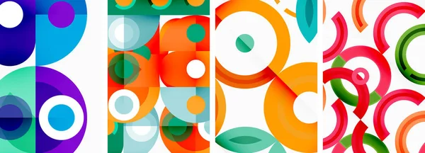 カバー ポスター バナー パンフレット ヘッダー ウェブサイトの背景デザインの円形幾何学的要素と円 — ストックベクタ