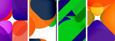 Duvar kağıdı, kartvizit, kapak, poster, afiş, broşür, başlık, web sitesi için renkli parlak geometrik soyut kompozisyonlar