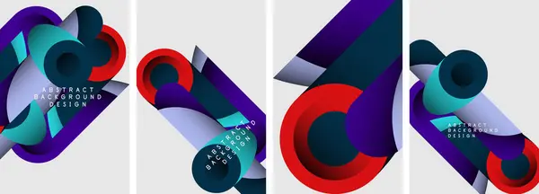 Formas Redondas Abstractas Círculos Diseños Póster Ilustración Vectorial Para Fondo — Vector de stock