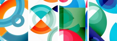 Duvar kâğıdı, kartvizit, kapak, poster, afiş, broşür, başlık, web sitesi için arka planda yuvarlak geometrik elemanlar ve daireler