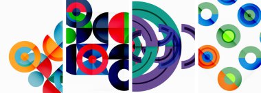 Duvar kâğıdı, kartvizit, kapak, poster, afiş, broşür, başlık, web sitesi için arka planda yuvarlak geometrik elemanlar ve daireler