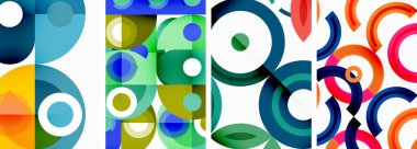 Çemberler ve halkalar geometrik arka planlar. Duvar kağıdı, kartvizit, kapak, poster, afiş, broşür, başlık, web sitesi posterleri