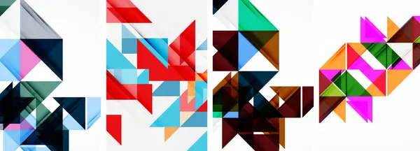 Σύνολο Πολύχρωμο Τρίγωνο Αφίσα Φόντο Πρότυπο Εξώφυλλο Εικονογράφηση Διάνυσμα Για — Διανυσματικό Αρχείο
