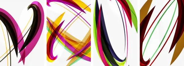 Affiches Vagues Colorées Abstraites Pour Papier Peint Carte Visite Couverture — Image vectorielle