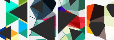 Üçgen geometrik soyut arka planlar. Duvar kağıdı, bayrak, arkaplan, kart, kitap illüstrasyonu için vektör illüstrasyonu, iniş sayfası