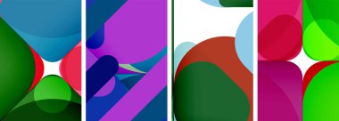 Duvar kağıdı, kartvizit, kapak, poster, afiş, broşür, başlık, web sitesi için renkli parlak geometrik soyut kompozisyonlar