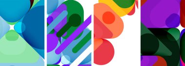Duvar kağıdı, kartvizit, kapak, poster, afiş, broşür, başlık, web sitesi için renkli parlak geometrik soyut kompozisyonlar