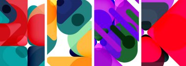 Duvar kağıdı, kartvizit, kapak, poster, afiş, broşür, başlık, web sitesi için renkli parlak geometrik soyut kompozisyonlar