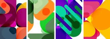 Duvar kağıdı, kartvizit, kapak, poster, afiş, broşür, başlık, web sitesi için renkli parlak geometrik soyut kompozisyonlar